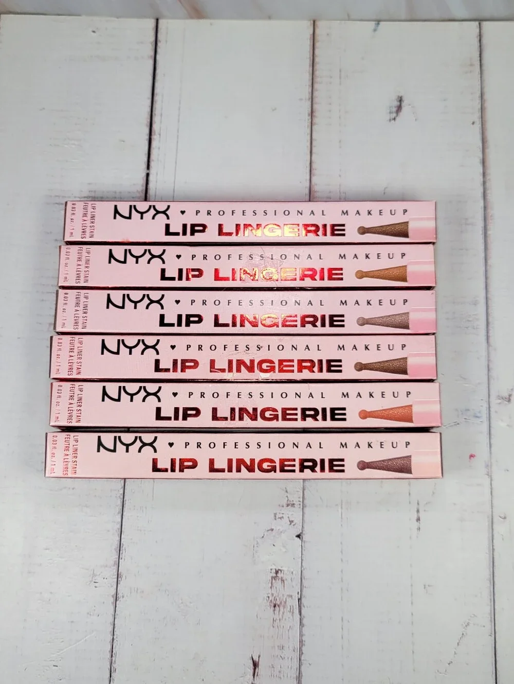 6 Piece NYX Lip Lingerie Lip Liner Stain Bundle BNIB